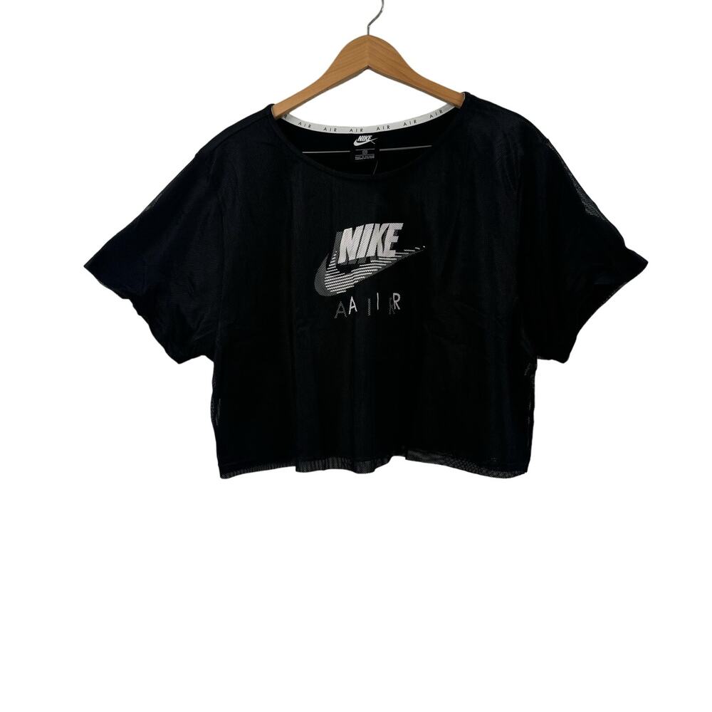 NWOT Nike Air cropped black and white mesh top